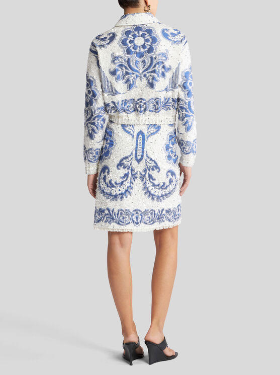 Etro Cropped Bomberjacke Mit Pailletten Bestickt In Weiss