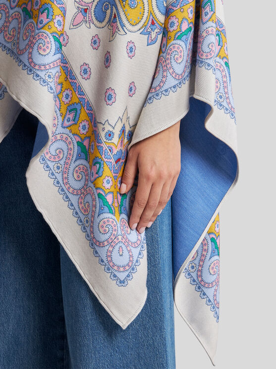 Etro Cape Mit Margeriten In Weiss