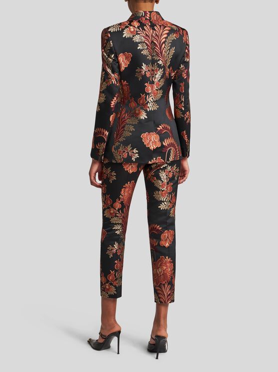 Shop Etro Single-breasted Jacquard Jacket In Black