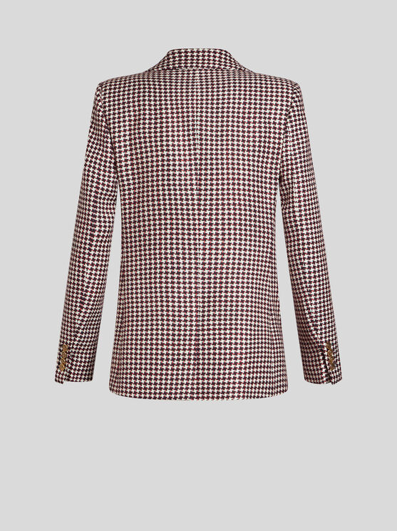 Shop Etro Double-breasted Houndstooth Jacket In White