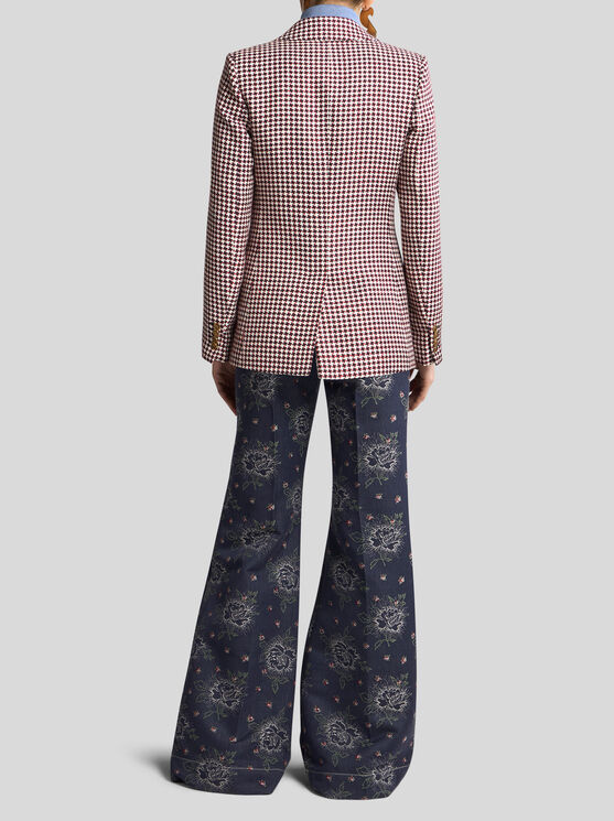 Shop Etro Double-breasted Houndstooth Jacket In White