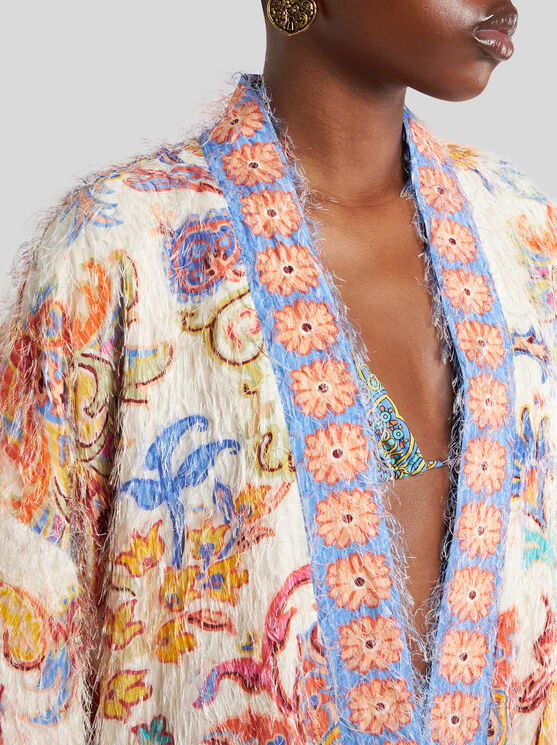 Etro Brushed-finish Jacket In Neutral