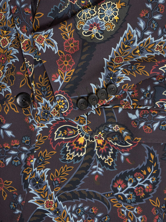 Shop Etro Jacket With Paisley Print In Black