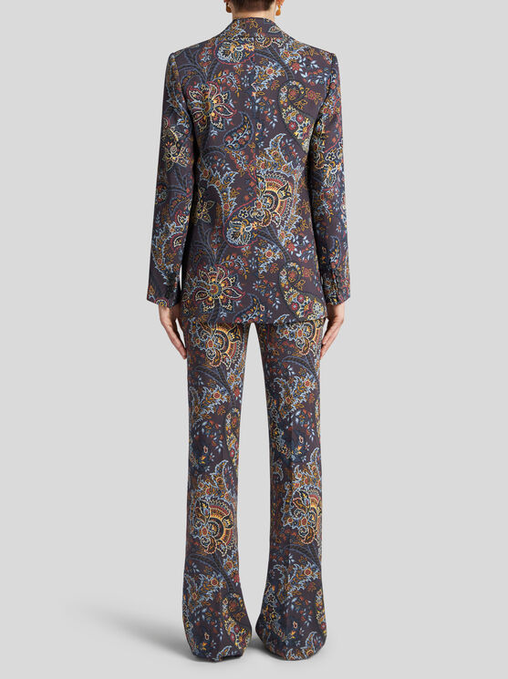 Shop Etro Jacket With Paisley Print In Black