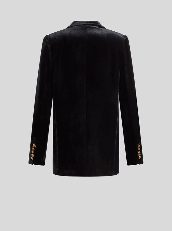 Shop Etro Velvet Jacket In Black