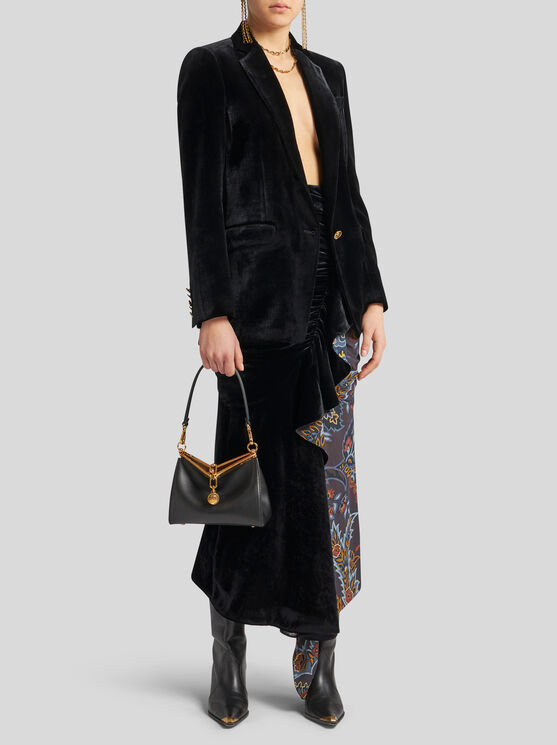 Shop Etro Velvet Jacket In Black