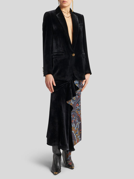 Shop Etro Velvet Jacket In Black