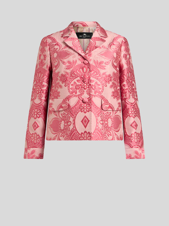 Etro Single-breasted Boxy Jacket In Red
