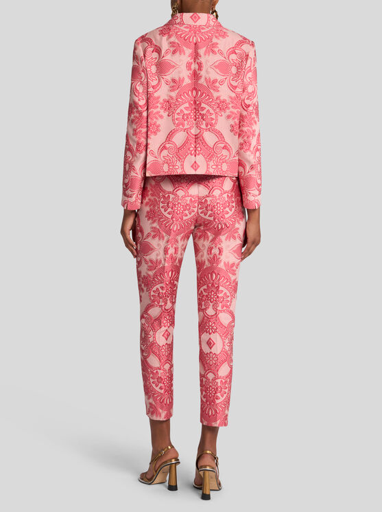 Etro Single-breasted Boxy Jacket In Red