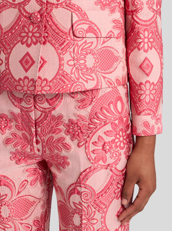 Etro Single-breasted Boxy Jacket In Red