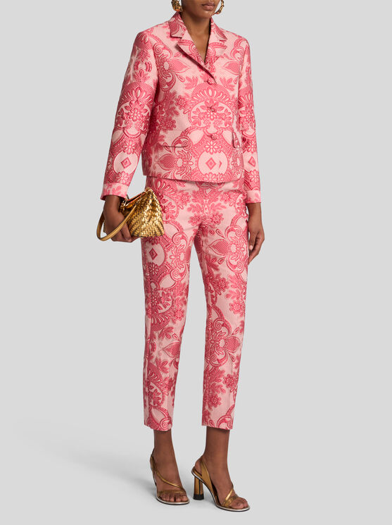 Etro Single-breasted Boxy Jacket In Red