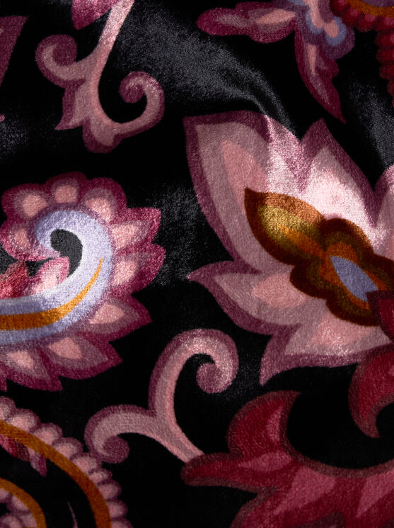 Etro Velvet Jacket With Print In Schwarz