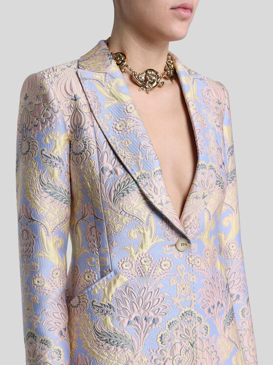 Etro Floral-jacquard Blazer In Multi