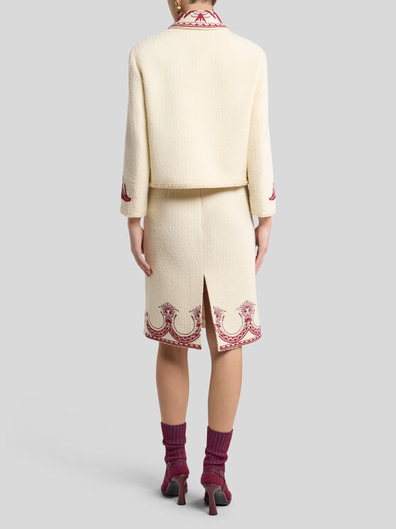 Etro Bouclé-effect Tweed Jacket In White