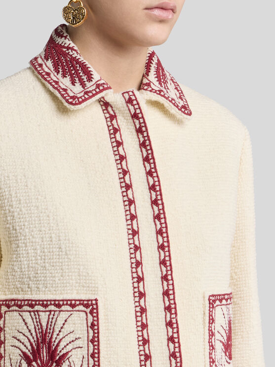 Etro Bouclé-effect Tweed Jacket In White