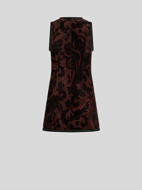 Etro , Reversible Jacquard Waistcoat, Woman, Black, Size 48 In Black