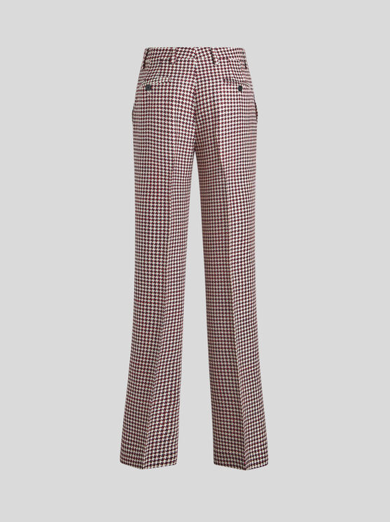 Shop Etro Houndstooth Trousers In White