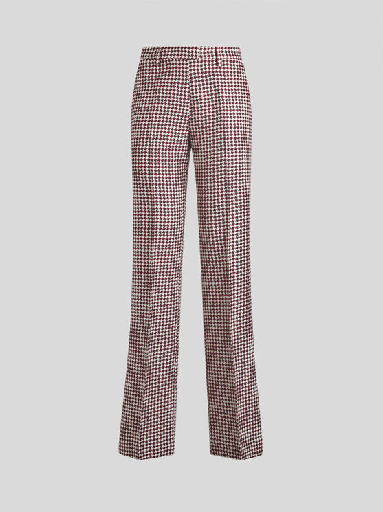 Shop Etro Houndstooth Trousers In White