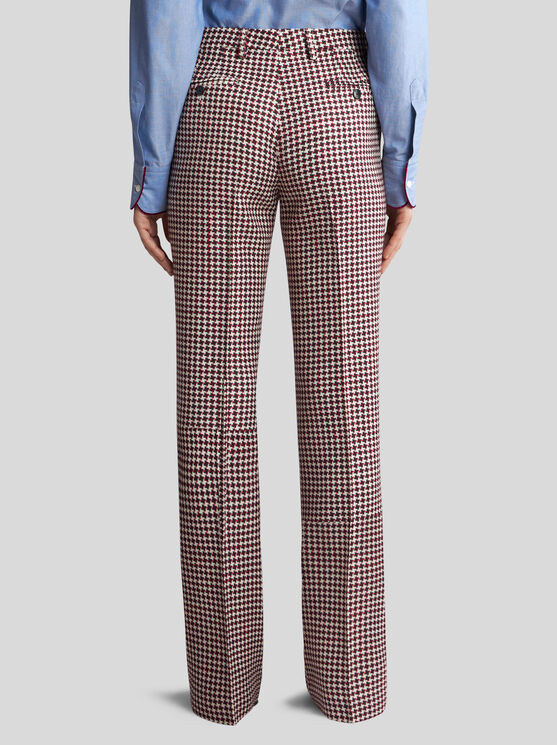 Shop Etro Houndstooth Trousers In White