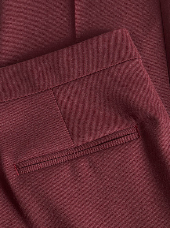 Shop Etro Cropped Stretch Wool Trousers In Burgundy