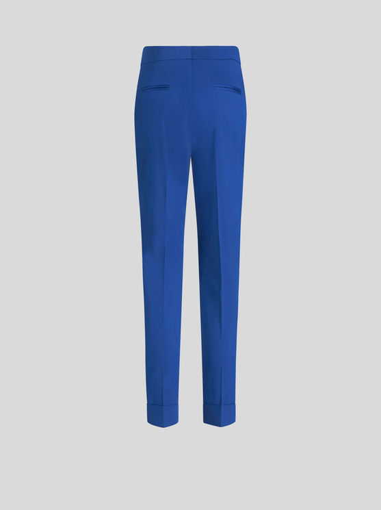 Shop Etro Cropped Stretch Cotton Trousers