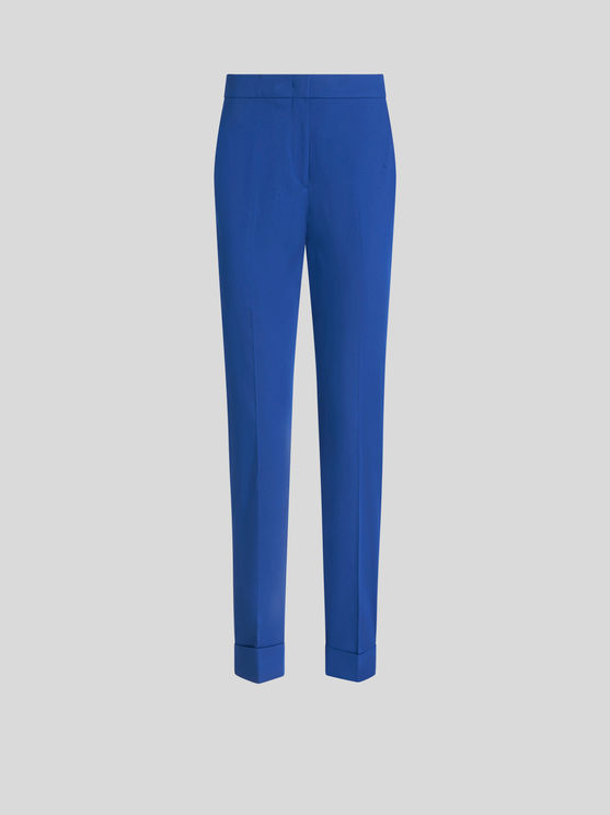 Shop Etro Cropped Stretch Cotton Trousers