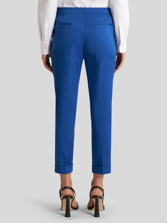 Shop Etro Cropped Stretch Cotton Trousers