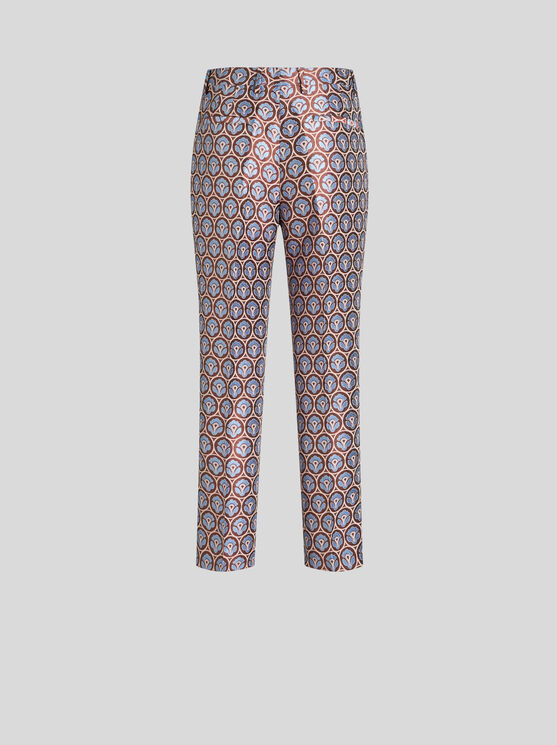 Shop Etro Hose Aus Glänzendem Jacquard In Hellblau