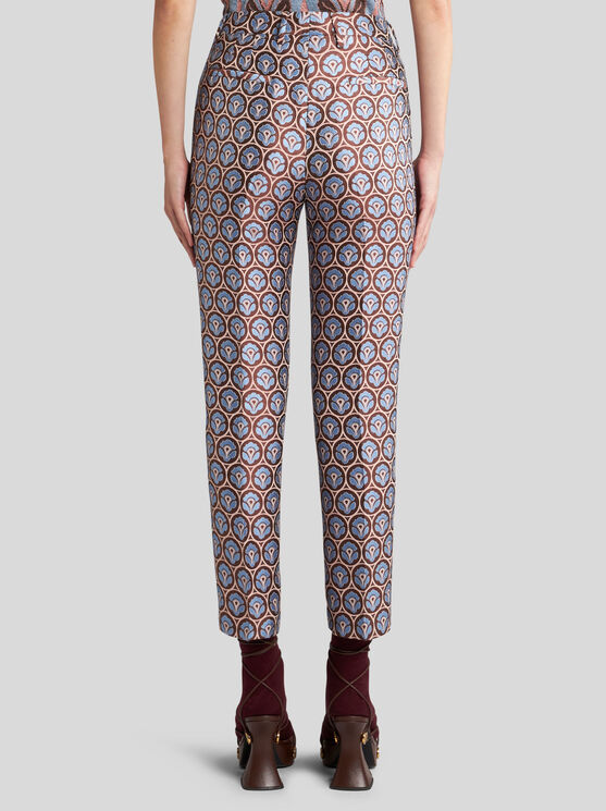 Shop Etro Hose Aus Glänzendem Jacquard In Hellblau