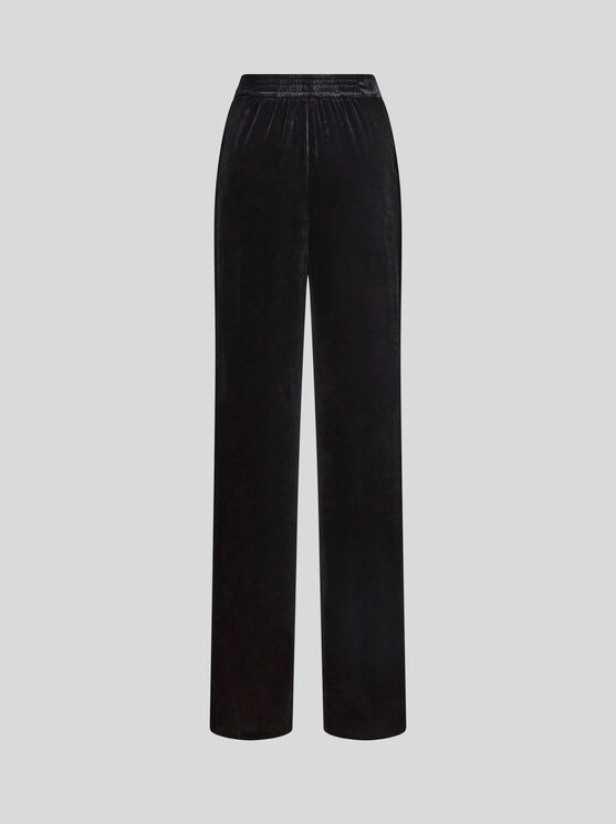 Etro , Velvet Palazzo Trousers, Woman, Black, Size 46 In Black