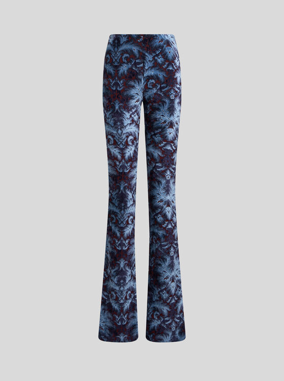 Etro Slim Flared Pants In Blue