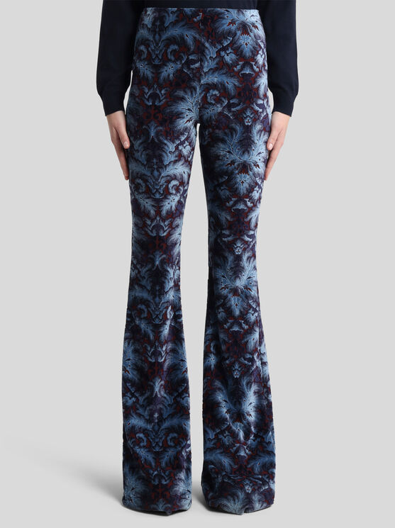 Etro Slim Flared Pants In Blue