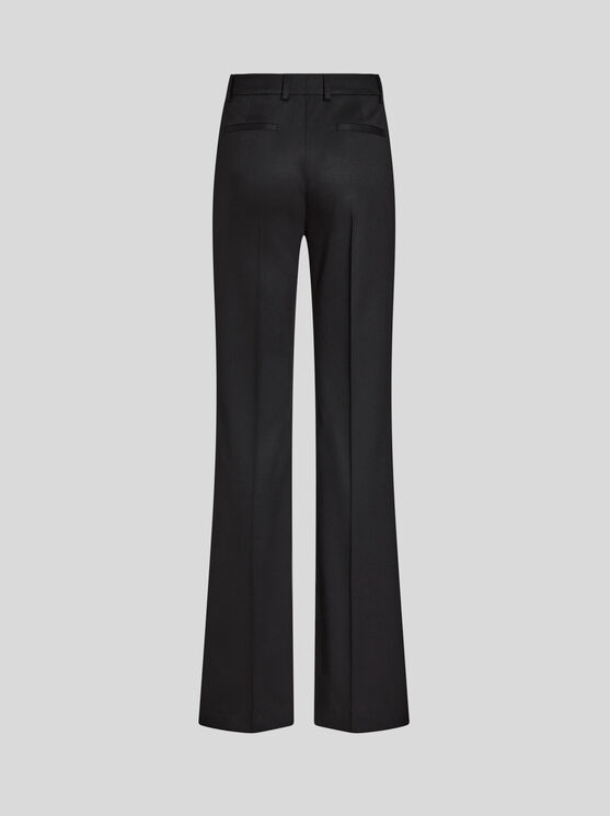 Shop Etro Stretch Wool Trousers In Black