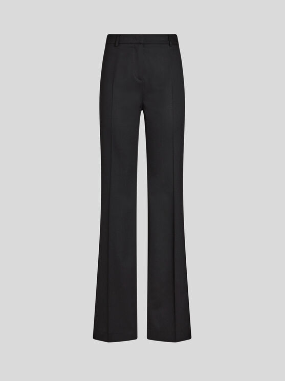 Shop Etro Stretch Wool Trousers In Black