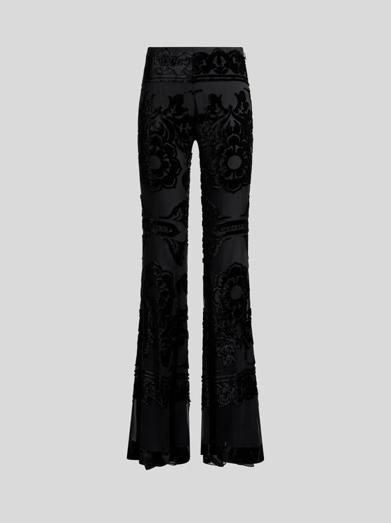 Etro Schlaghose Mit Durchbrochenem Blumenmuster In Schwarz