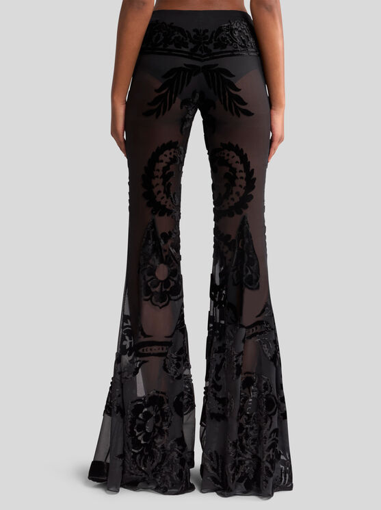 Etro Schlaghose Mit Durchbrochenem Blumenmuster In Schwarz