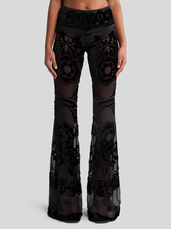 Etro Schlaghose Mit Durchbrochenem Blumenmuster In Schwarz