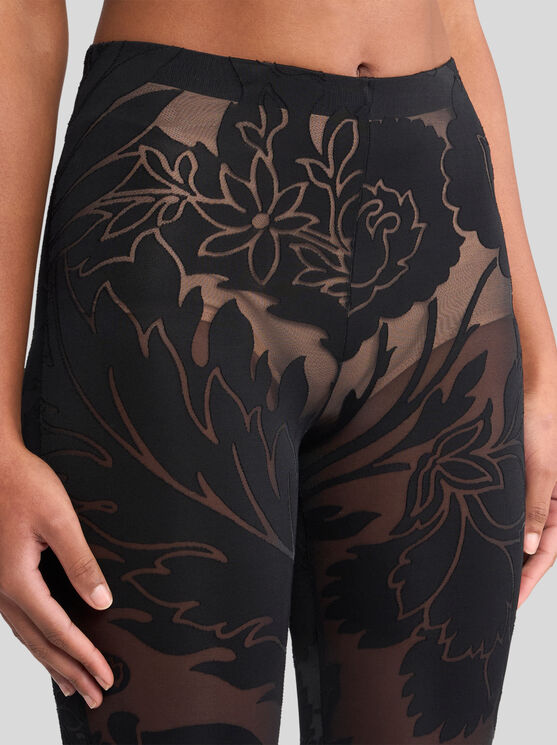 ETRO , BURNOUT STRETCH JERSEY FLARED TROUSERS, WOMAN, BLACK, SIZE 40