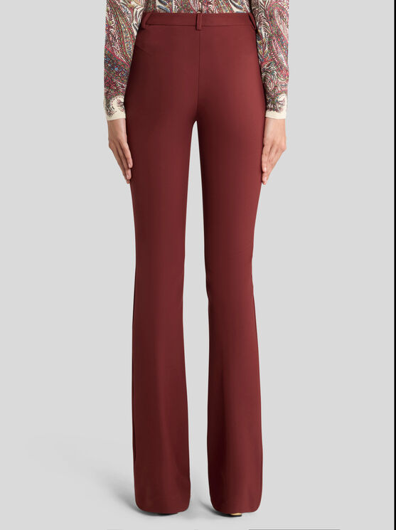 Etro Fit-flare Trousers In Burgundy