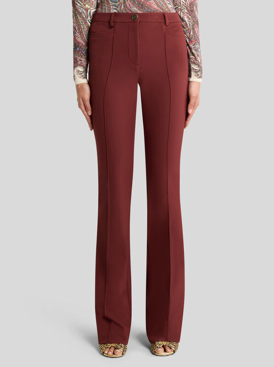 Etro Fit-flare Trousers In Burgundy