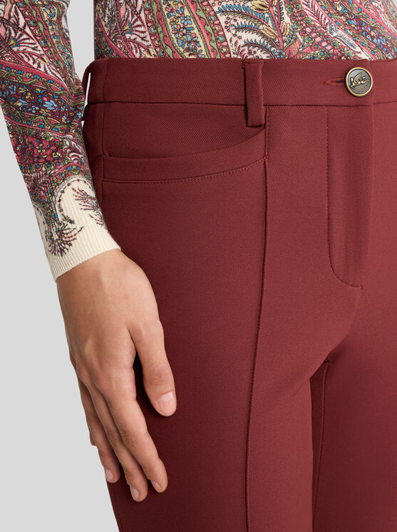 Etro Fit-flare Trousers In Burgundy