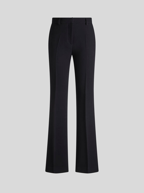 Etro , Tailored Bootcut Wool Trousers, Woman, Black, Size 42