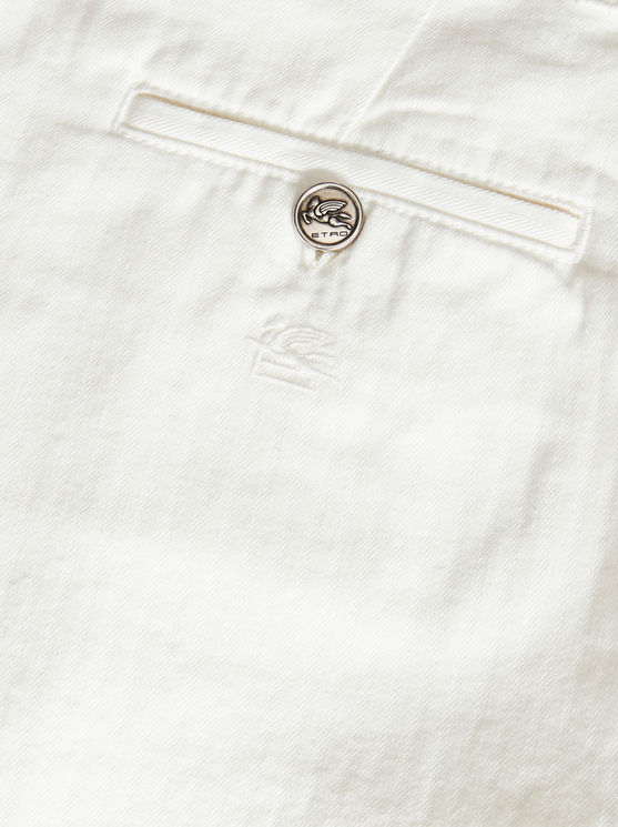 Shop Etro Cotton Bermuda Shorts With Buttons In White