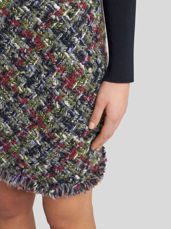 Shop Etro Bouclé Mini Skirt In Multicolour