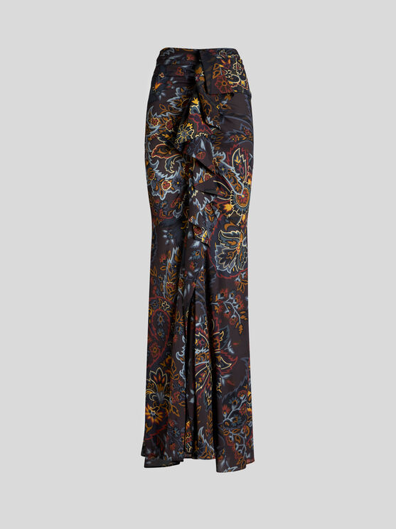 ETRO STRETCH SABLE PAISLEY SKIRT 