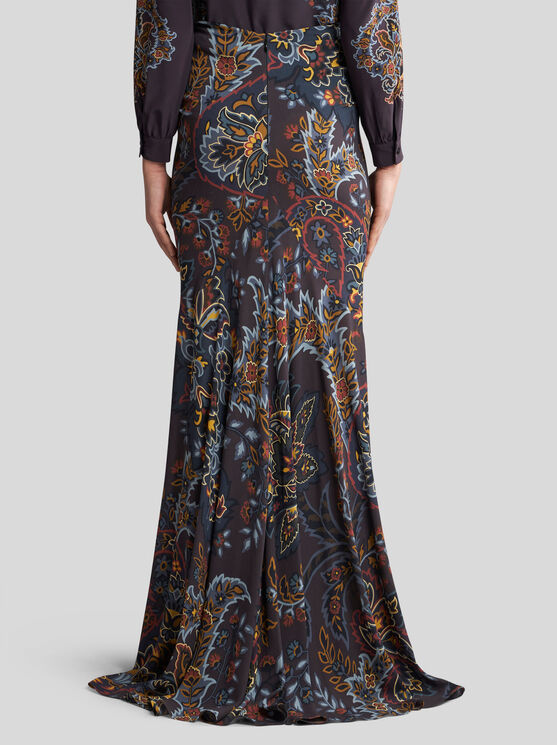 ETRO STRETCH SABLE PAISLEY SKIRT 