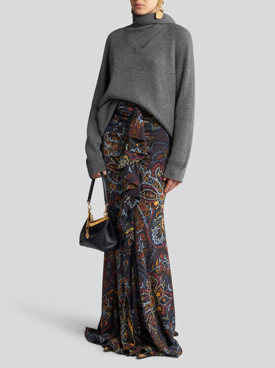 ETRO STRETCH SABLE PAISLEY SKIRT 