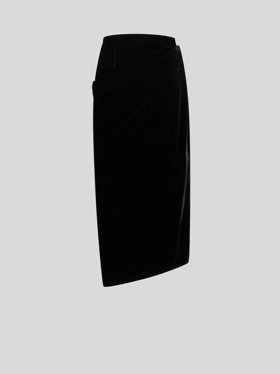 Shop Etro Velvet Skirt In Black