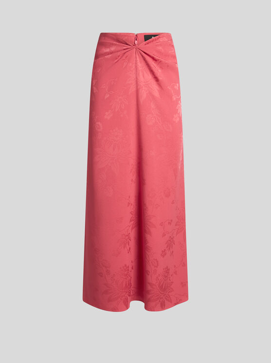 Etro Floral-jacquard Midi Skirt In Pink