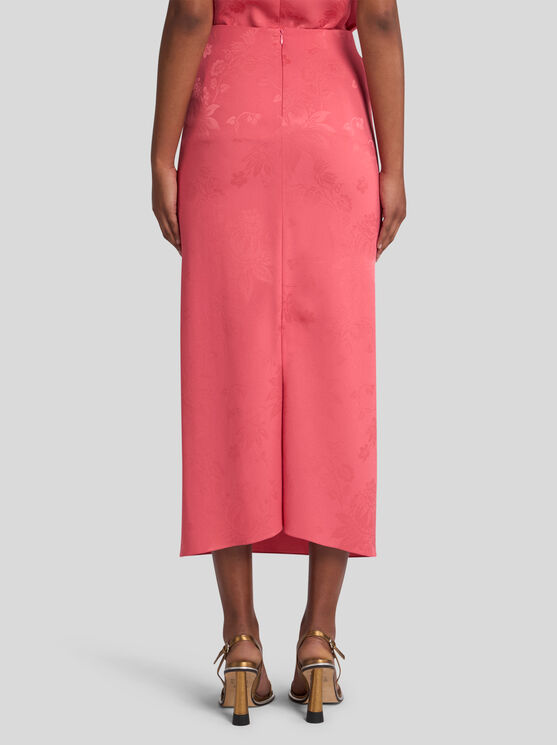 Etro Floral-jacquard Midi Skirt In Pink